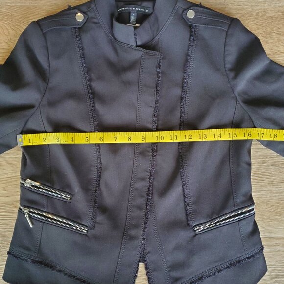 White House Black Market Black Moto Jacket with Zipper Detail - Picture 8 of 9